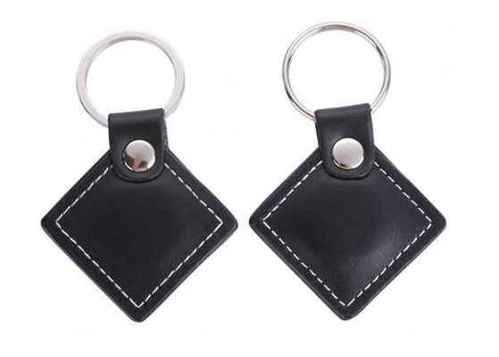 NFC 13.56 MHz Personalized Embossed Leather Key Fob